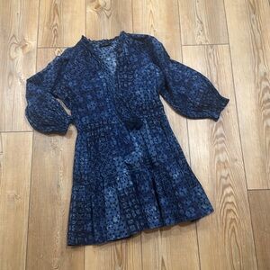 Ralph Lauren Blue and White Bishop Sleeve Sundress